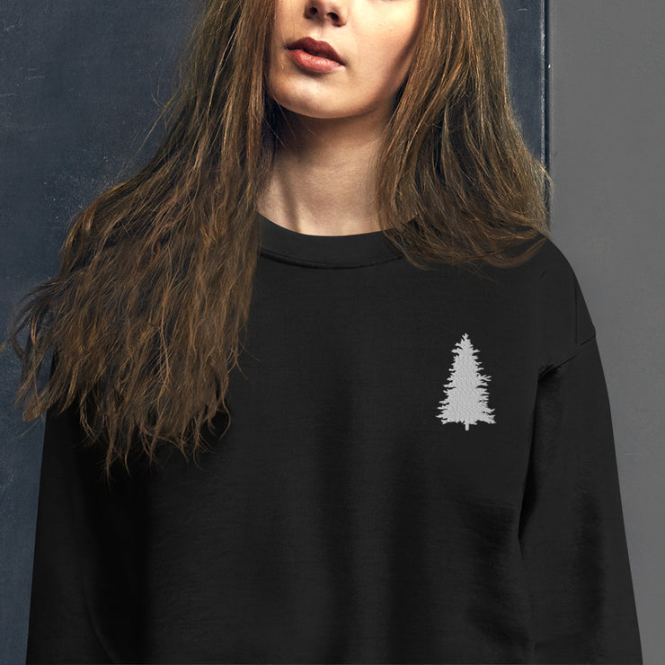 Single Pine Tree Embroidered Sweatshirt