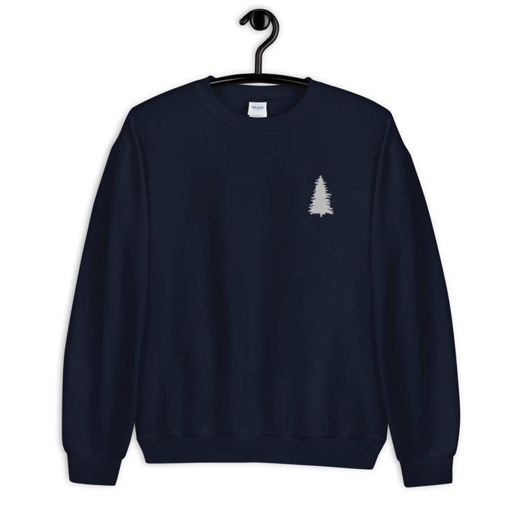 Single Pine Tree Embroidered Sweatshirt