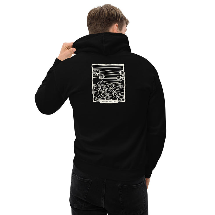 La Jolla Unisex Hoodie - Cozy Pullover Sweatshirt, California Beach Style, Perfect Gift for Surf Lovers & Ocean Enthusiasts