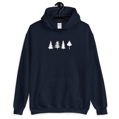 Hoodie with Pine Trees Graphic | Unisex Design | Cozy Winter Sweatshirt | Nature Lover Gift | Forest Themed Apparel