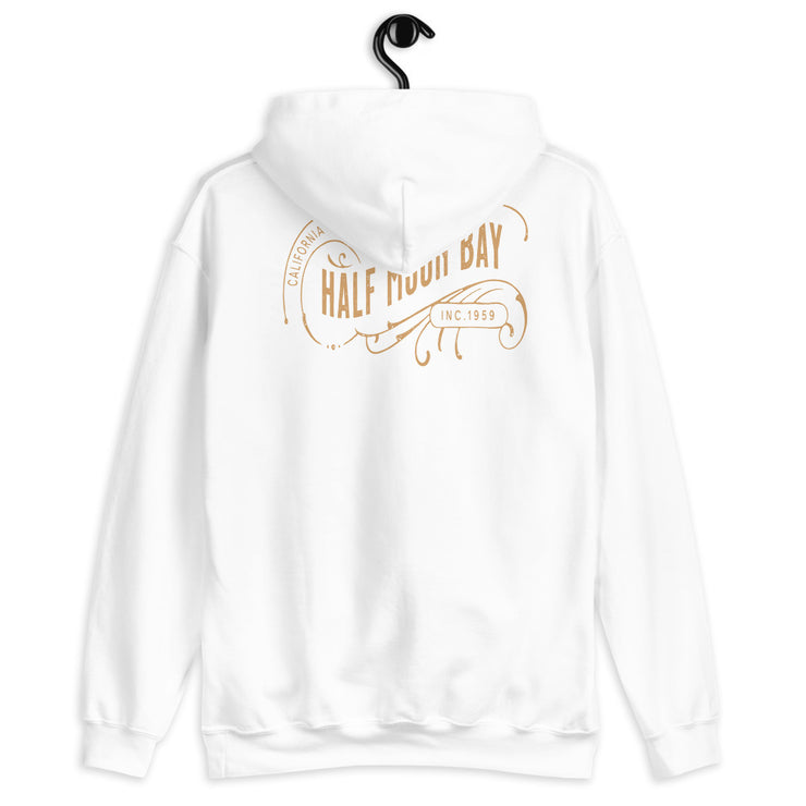 Half Moon Bay Vintage Ink Style Unisex Hoodie