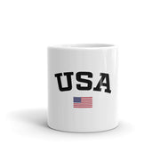 USA American Flag White Glossy Mug