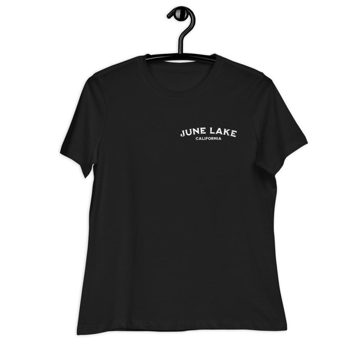 June Lake, California Vintage Ink Style Women's Relaxed T-Shirt